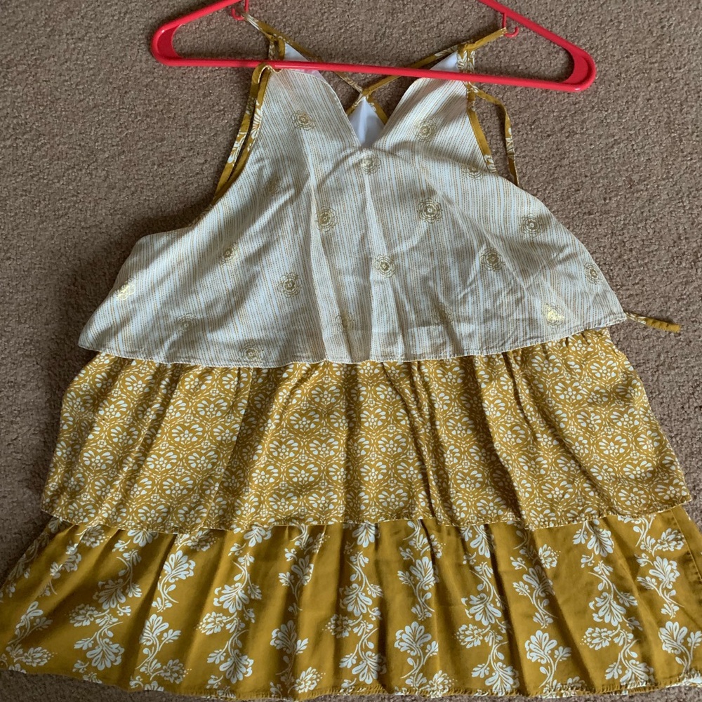 Ruffled burnt yellow tank